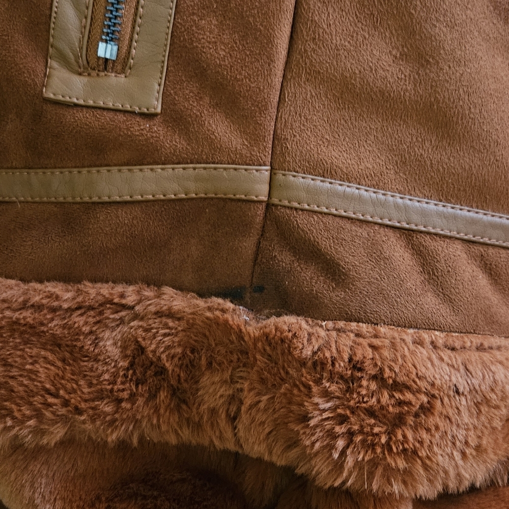 Urbancode London Aviator Style Faux Suede Coat - Picture 4 of 4